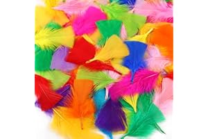 Soarer Colorful Craft Turkey Feathers - 300pcs 3-5inch Colored Feathers for Kindergarten DIY Crafts,Wedding Home Party Decorations,Dream Catcher Supplies(Turkey Colorful)