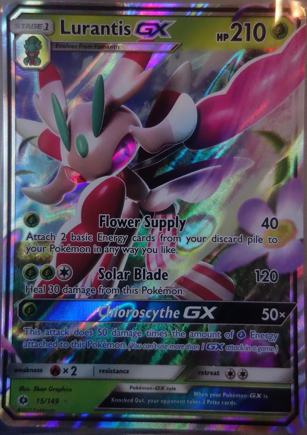 Pokémon Trading Card Game Lurantis GX 15/149 Sun & Moon ULTRA HOLO RARE