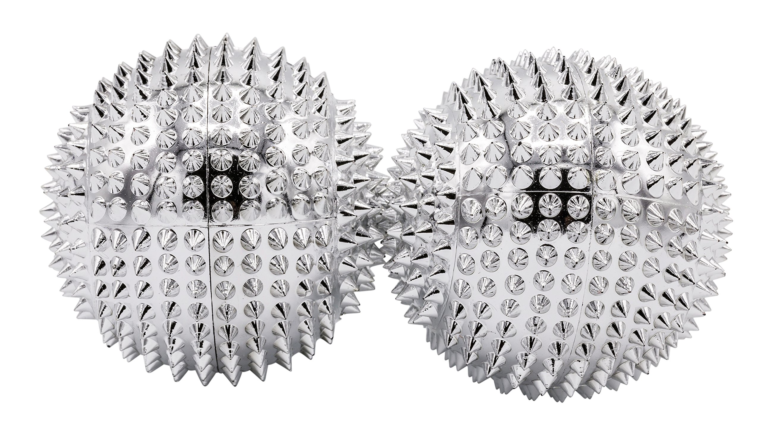1 Pair of Magnetic Acupressure Balls Silver Medium Size, Diameter: 47 mm