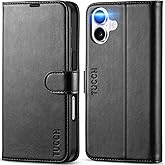 TUCCH Compatible with iPhone 16 Wallet Case, RFID Blocking 4 Card Holder Kickstand [Shockproof TPU Interior Shell], PU Leather Magnetic Closure Protective Flip Phone Cover, Black