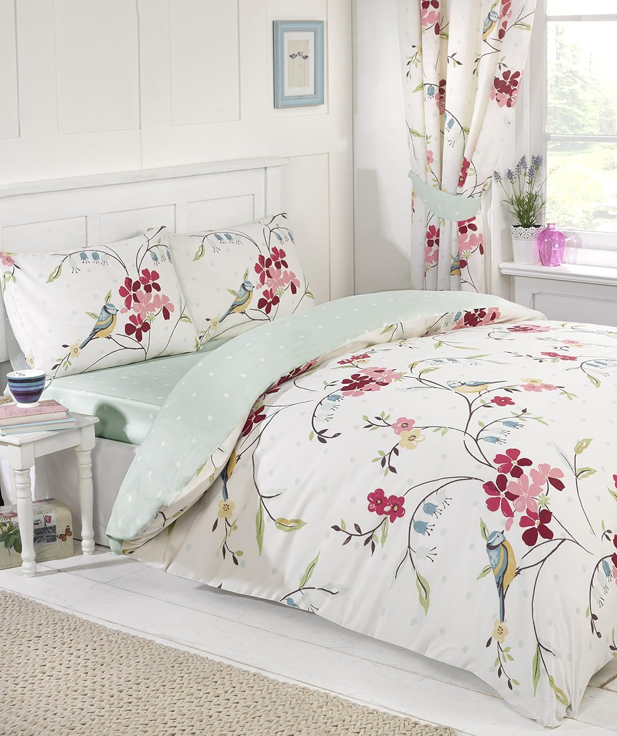 Rapport Floral Bird King Quilt Duvet Cover Pillowcases