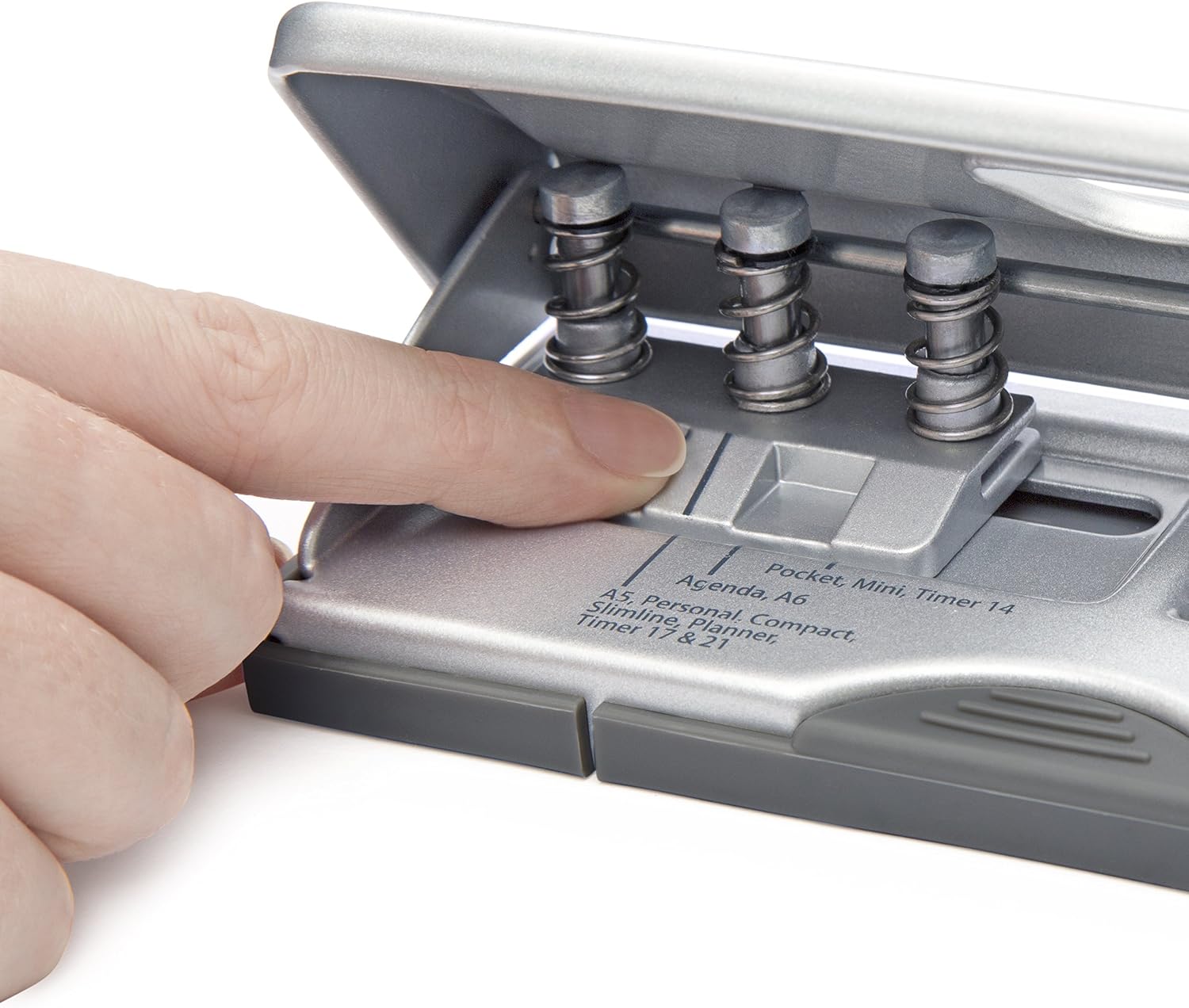 Rapesco 1344 Adjustable 6-Hole Organiser/Diary Punch, 10 Sheet Capacity, Silver - Image 4