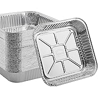 55 PACK - Aluminum Square Pans, Roasting Pans, Disposable Baking Pans, Square Cake Pans. For Baking Brownies and Meal…