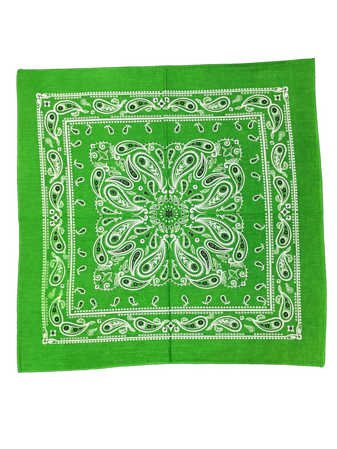 3 pieces of green bandanas cotton bandanas printed bandanas unisex bandanas paisley bandanas men bandanas gents bandanas cowboys bandanas bikers bandanas mask