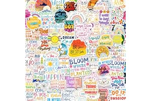 PURAESLA 300PCS Affirmation Stickers, Holographic Motivational Sticker Pack, Positive Journal Encouraging Shiny Quotes for Kids, Teachers, Classroom, Waterproof Scrapbook Supplies