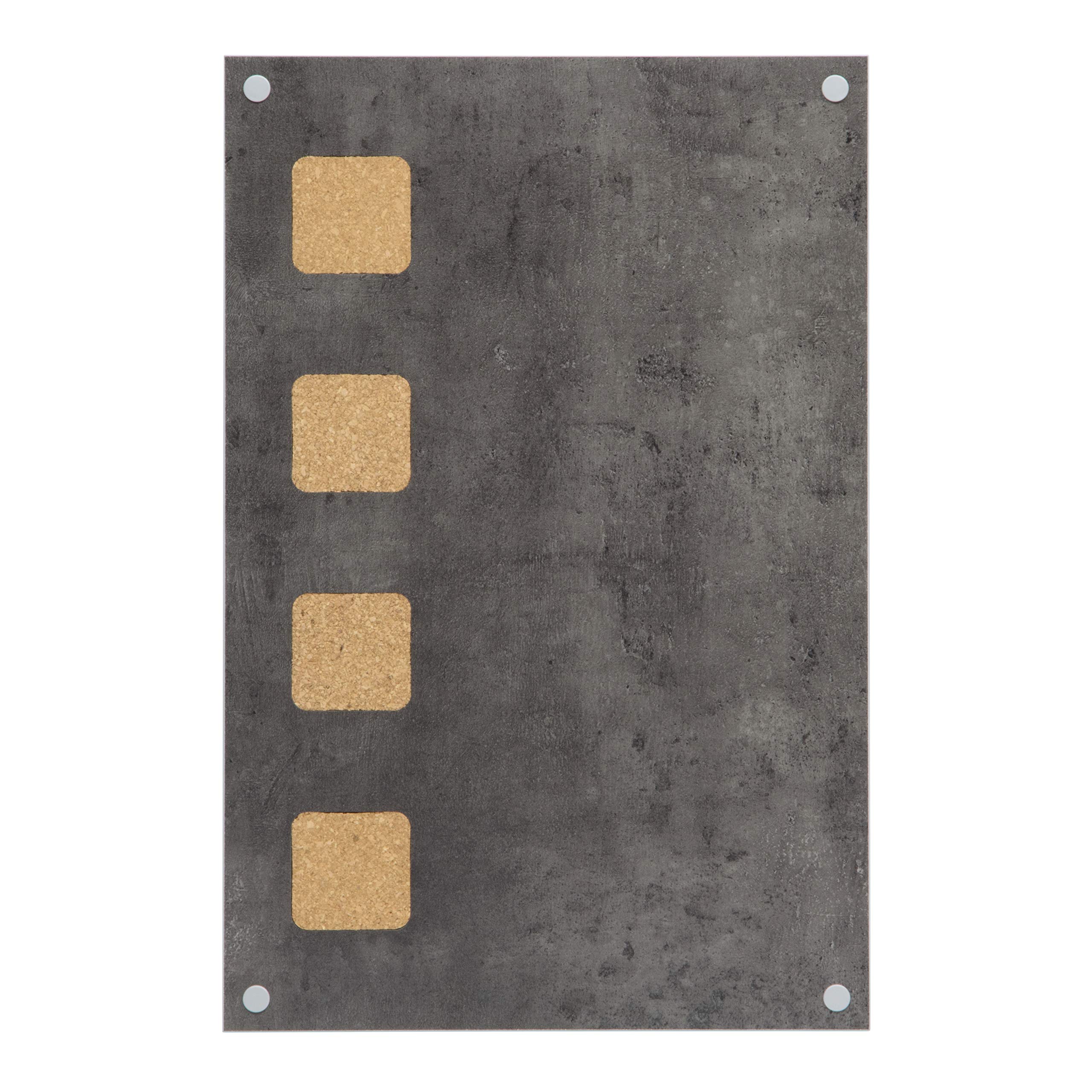 Securit Living Wall Cork Board with Writing Surface, Grey, 1.3 x 38 x 58 cm