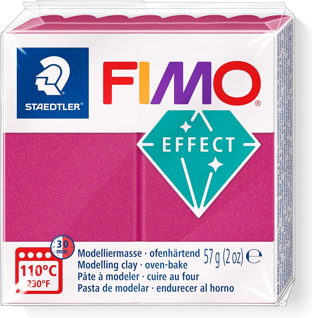 STAEDTLER FIMO Effect Metallic Bordeaux 57g Block 8010-21 Polymer Clay