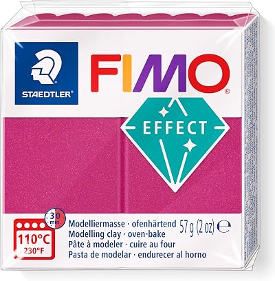 STAEDTLER FIMO Effect Metallic Bordeaux 57g Block 8010-21 Polymer Clay