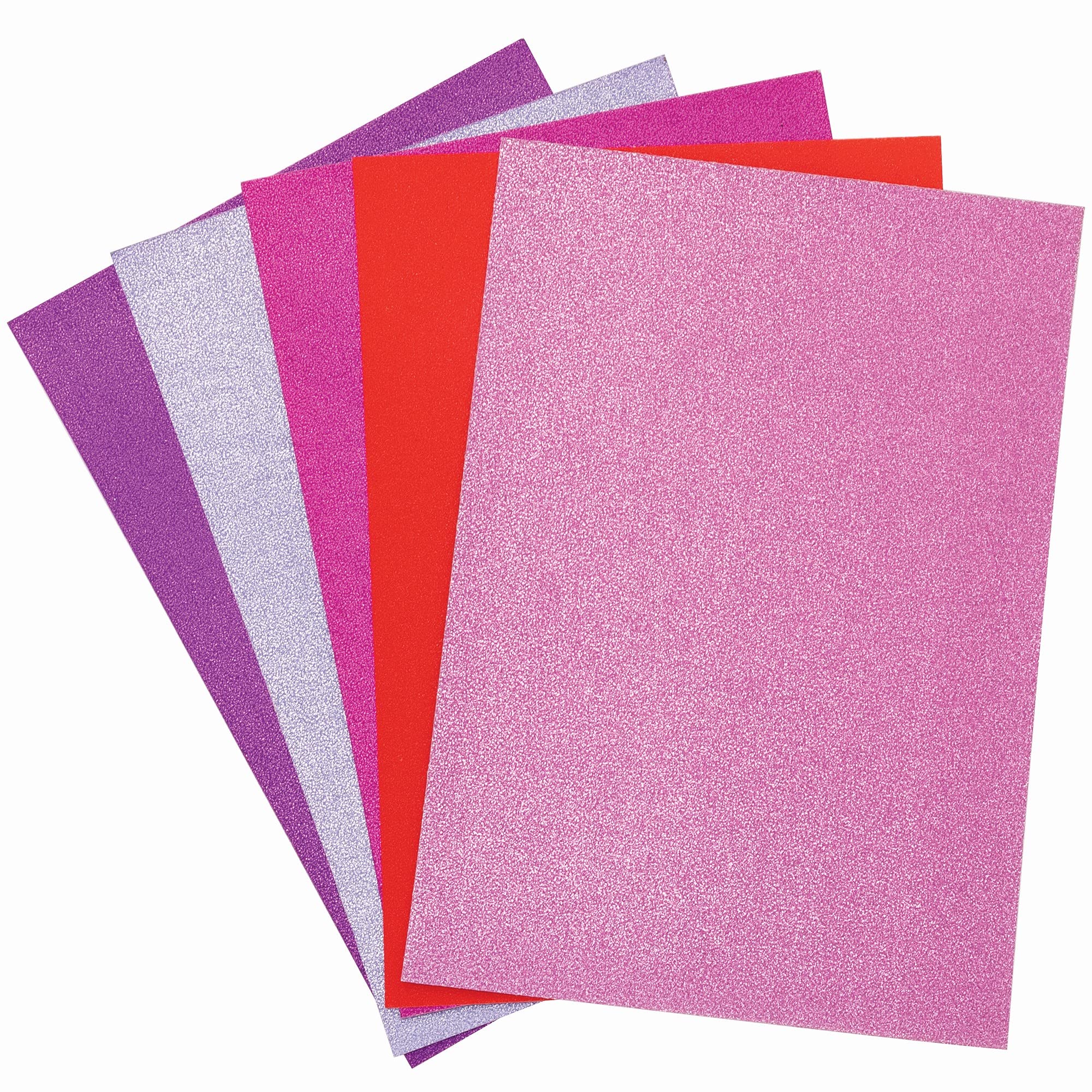 Baker Ross(FC301) Valentine Glitter A4 Cards, Sparkly Valentine's Craft Card for Kids ,Pink,Purple,Red - Pack of 20