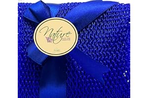 Nature by EJN - Net Bath Sponge, Customized N1 Weave, NKN Naturals, Long, Skin Exfoliation, African, Ghana, Porous, Stretches Horizontally to Approximately 49" (Shade of Blue)