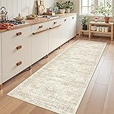 Restydon Kitchen Runner Rug Non Slip - 2.5 x 8 Runners for Hallways, Entryway, Bedroom, Washable Runner Rugs for Bathroom, Laundry Room, Low Pile Soft Vintage Area Rug(2.5'x8', Beige/Ivory)