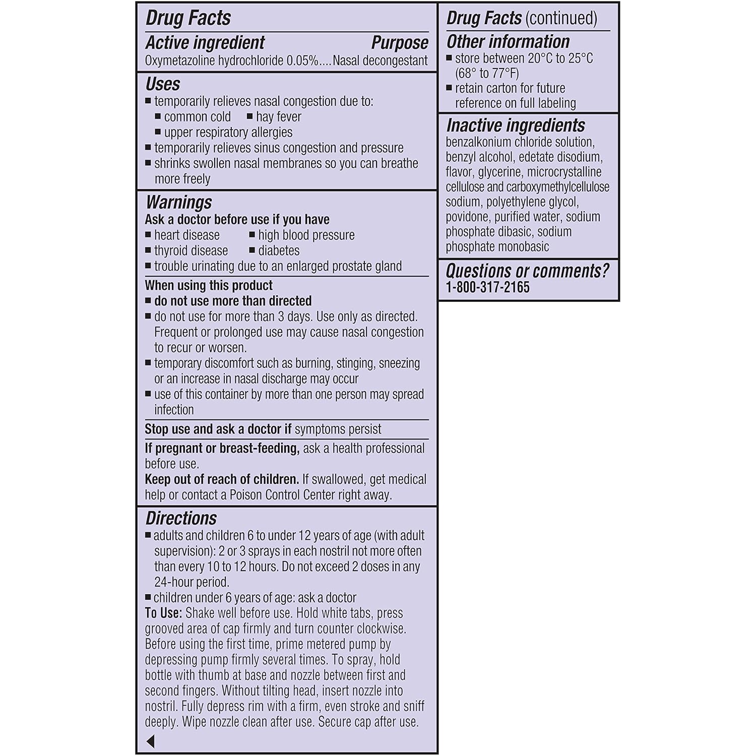 Afrin Nasal Spray No Drip Extra Moisturizing Pump Mist, .5 oz : Grocery & Gourmet Food