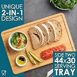 LARHN Premium Organic 2-in-1 Chopping Board & Serving Tray 44x30x2cm view 3