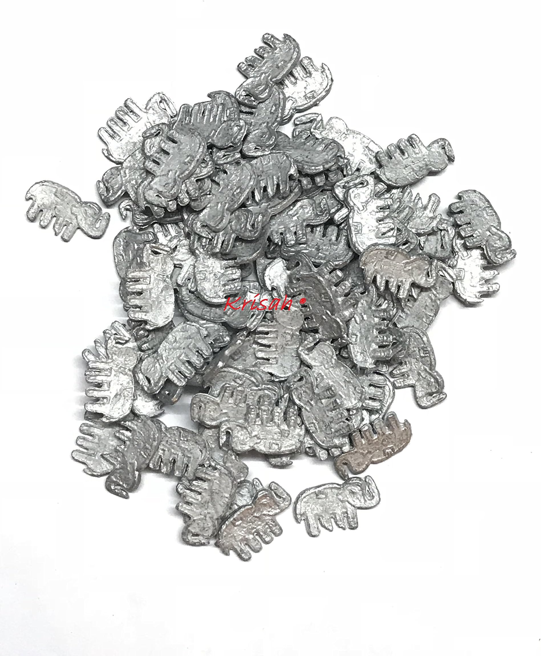 Krisah 31 pcs Elephant Figurines Ranga Remedy Patri Dosh Removal Lead Grey