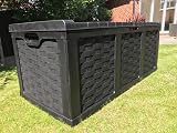 Starplast XXL 634L Garden Storage Box Black Piston Lid - Garden Store Direct view 2