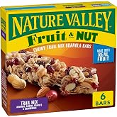 Nature Valley Trail Mix Chewy Fruit &amp; Nut Granola Bar, 6 ct, 7.4 oz | Almonds, Peanuts, Raisins &amp; Cranberries, Whole Grain Oats, No Artificial Flavors or Hfcs