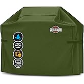 Grill Cover by Grillman, Green, 64 Inch, BBQ Outdoor Grill Covers, Charcoal & Gas Grills, Waterproof, Rip-Proof, Weather-Resistant, Anti-UV, Barbecue Cover for Weber, Genesis, Charbroil, Nexgrill, etc