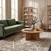 nuLOOM Becca Taupe Medallion Power Loomed Area Rug, 9' x 12'