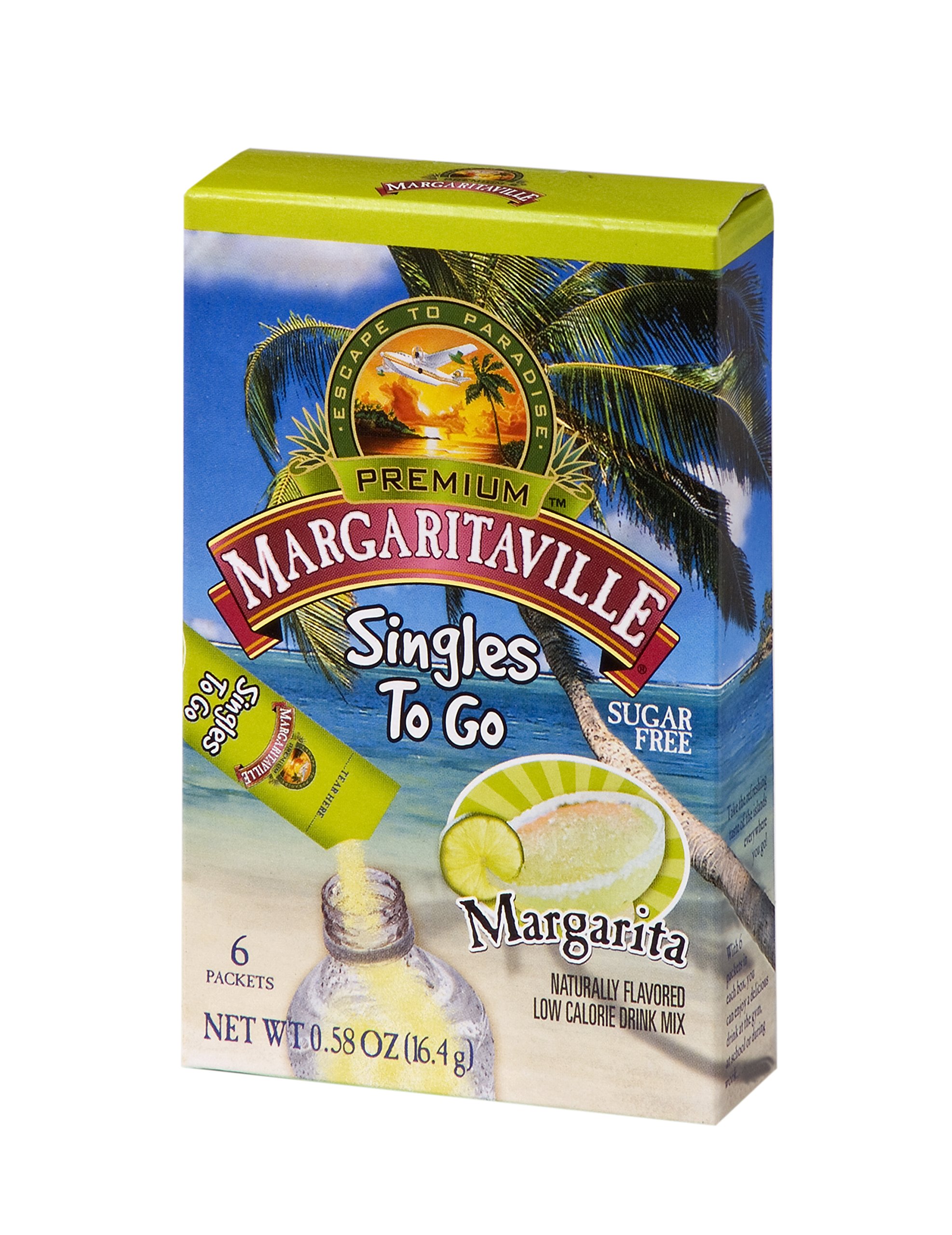Margaritaville Singles to Go Drink Mix, Margarita, 6 Count
