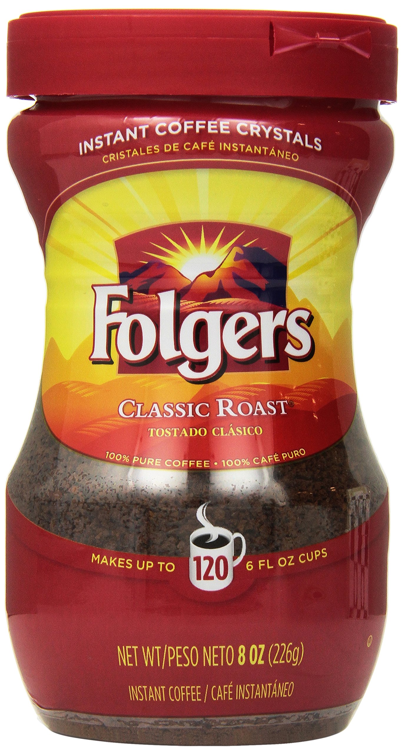 Galleon Folgers Classic Roast Instant Coffee, 8 Ounce (Pack Of 3)