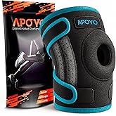 APOYO Knee Brace for Women & Men - Knee Compression Sleeve For Pain Relief, Meniscus Tear, ACL, Arthritis, Joint Pain Relief, with Patella Gel Pad & Side Stabilizers (XX-Large) Blue