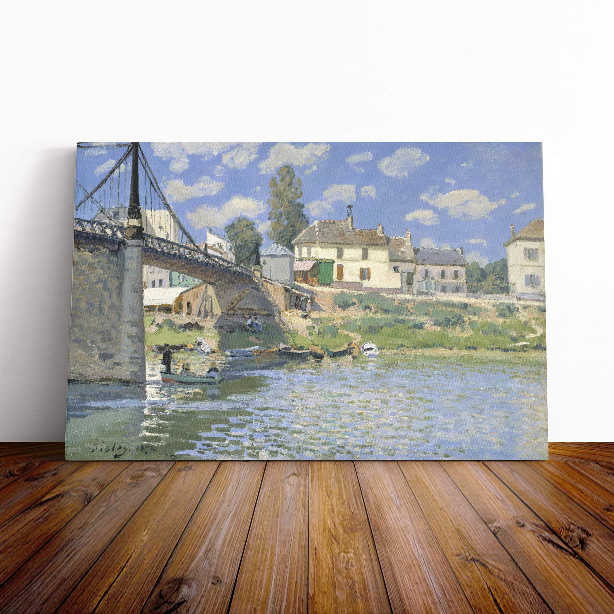Alfred Sisley Landscape Canvas Print | Gallery Wrapped 30mm Frame Wall Art | 20x14 inches | Ready to Hang | Modern Landscape Picture | Living Room Bedroom Lounge Office