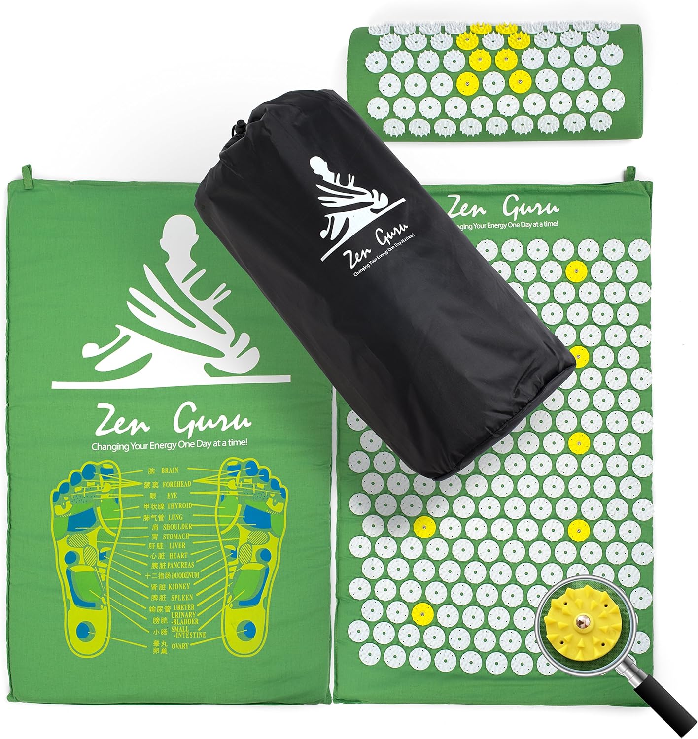 ZenGuru Best Lumbar Support Cushion - Acupressure Massage Back Pillow - Posture Improvement, Back Pain and Stress Relief - with Magnet Therapy - Ideal for Office Chair, Car Seat, Sofa or Recliner: Health & Personal Care