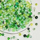 DAHI 550pcs 8mm Green Glass Beads Round Crystal Beads Crystal Glass Beads for Jewelry Making Bracelets Necklaces Earrings(Green)