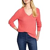 NIC+Zoe Womens Waffle Stitch V-Neck Sweater