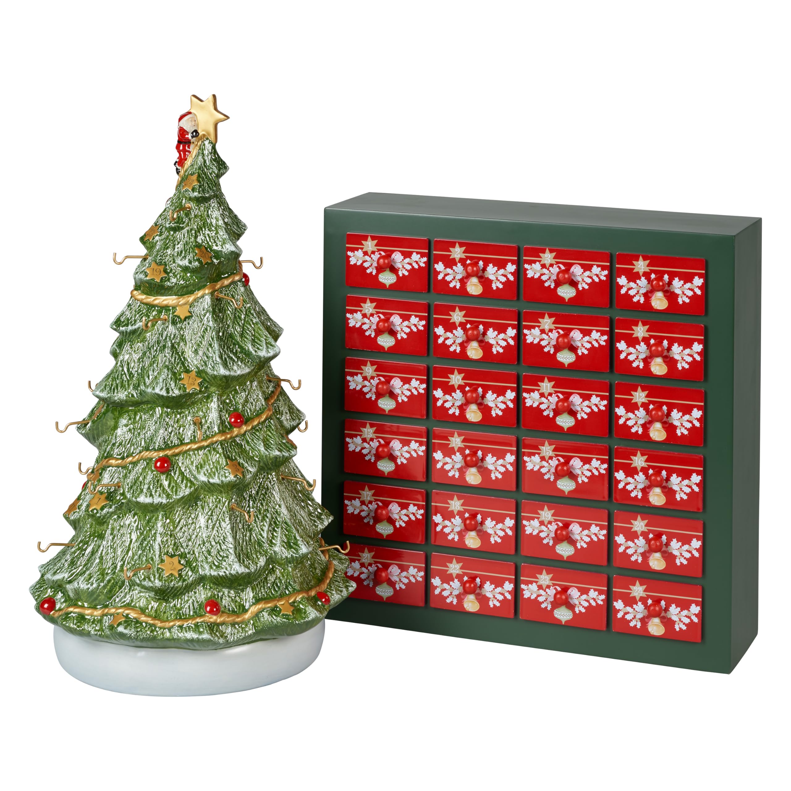 Photo 1 of Villeroy & Boch Christmas Memory Advent Calendar Set, Including Tree, 26 Pieces, 43cm, Red