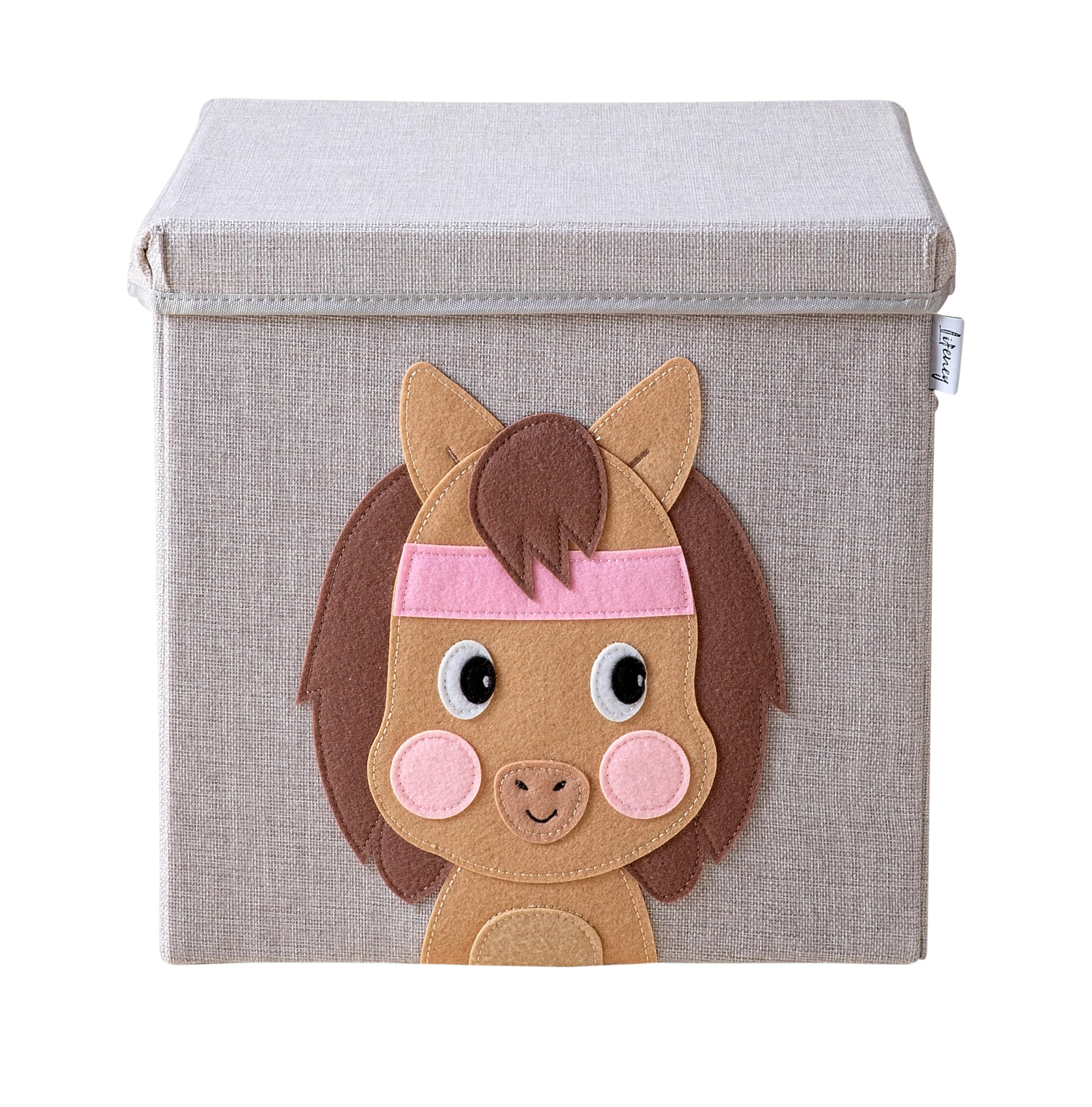 Lifeney children's storage box with lid, cute toy box storage, boxes for nursery, storage box, foldable toy storage basket, children
