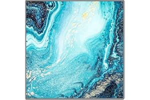 siayaharu 31.5""x31.5"" Mahjong Mat Anti Slip and Noise Reduction Play Mat for Mahjong, Dominoes, Poker, Card, Board and Tile Games Mahjong Table Cover with Carrying Bag (Blue Marble Texture)