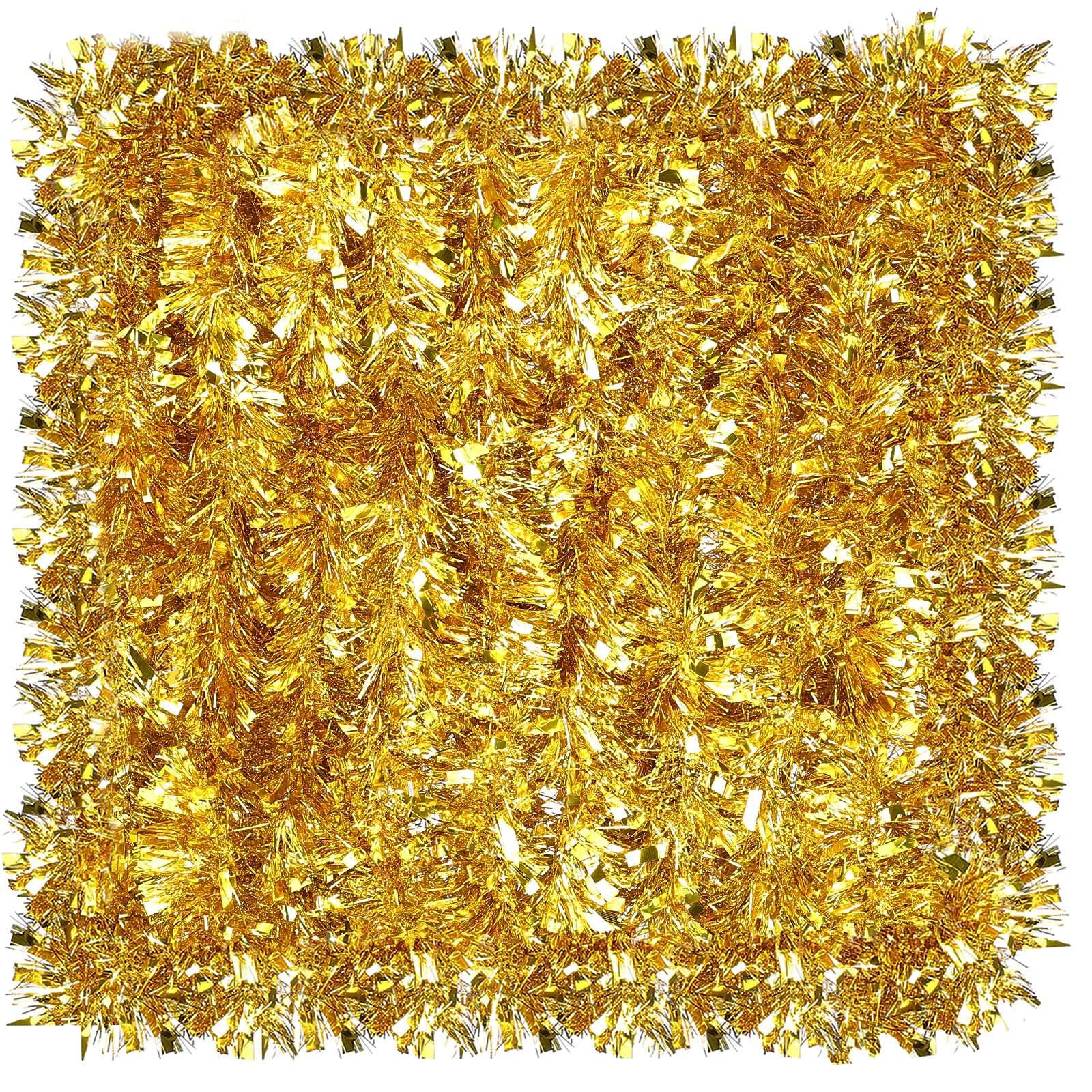 Syhood 32.8 Feet Christmas Metallic Twist Tinsel Garland Xmas Glitter Garland Tree Hanging Tinsel Decoration for Christmas Party and Home Indoor Outdoor Ornament Supplies(Gold)