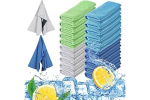 Hosuly 20 Pcs Cooling Towel 47 x 12 Inch Ice Towel for Neck, Microfiber Cool Towel, Breathable Soft Chilly Towel for Yoga, Sports, Gym, Camping, Golf, Running, Fitness, Workout(Mixed Color, 20 Pcs)
