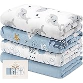 Yoofoss Muslin Swaddle Blankets, Organic Baby Blankets, 47 x 47 Inches Receiving Blanket for Baby Boys and Girls, Baby Essentials for Newborns Soft Breathable