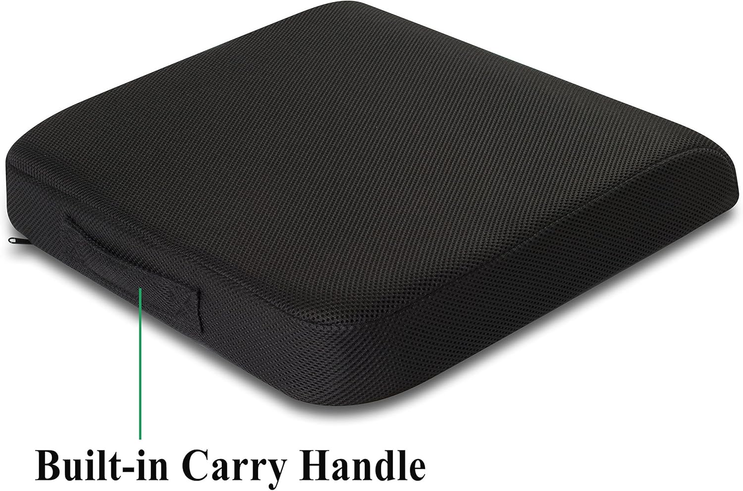 TravelMate Extra-Large Memory Foam Seat Cushion – Perfect for Office Chair and Wheelchair – Does Not Slip Even on Smooth Marble Floors – Washable & Breathable Cover – Relieves Back Pain – 19”x17”x3”: Home & Kitchen