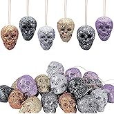 Sfcddtlg 30 PCS Color Mini Hanging Skull Heads - Hanging Skeleton Head Decoration, Hanging Ornament for Halloween, Mardi Gras, Xmas Tree