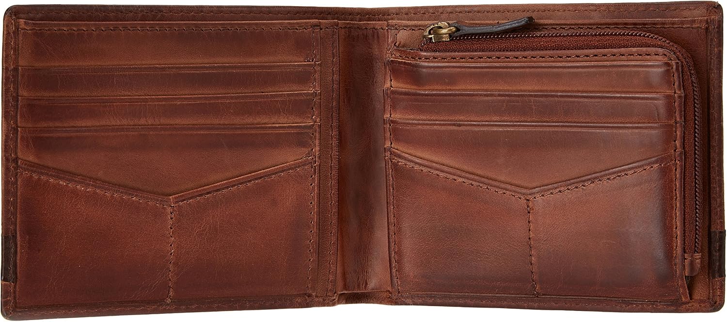 Fossil Men’s Quinn Leather Bifold wallet 11.43 cm L x 2.54 cm W x 9.525