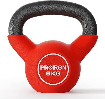 PROIRON 8kg Neoprene Kettlebell Flat Bottom Cast Iron Home Gym