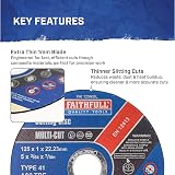 Faithfull Extra Thin 1mm Multi-Cut Discs 125mm x 1mm x 22.23mm 10 Pack Tin view 4