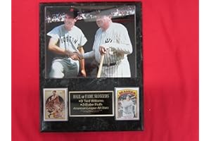 EAST COAST TROPHIES & AWARDS LLC Ted Williams Babe Ruth Rare 2 Card Collector Plaque w/8x10 Vintage Colorized Photo
