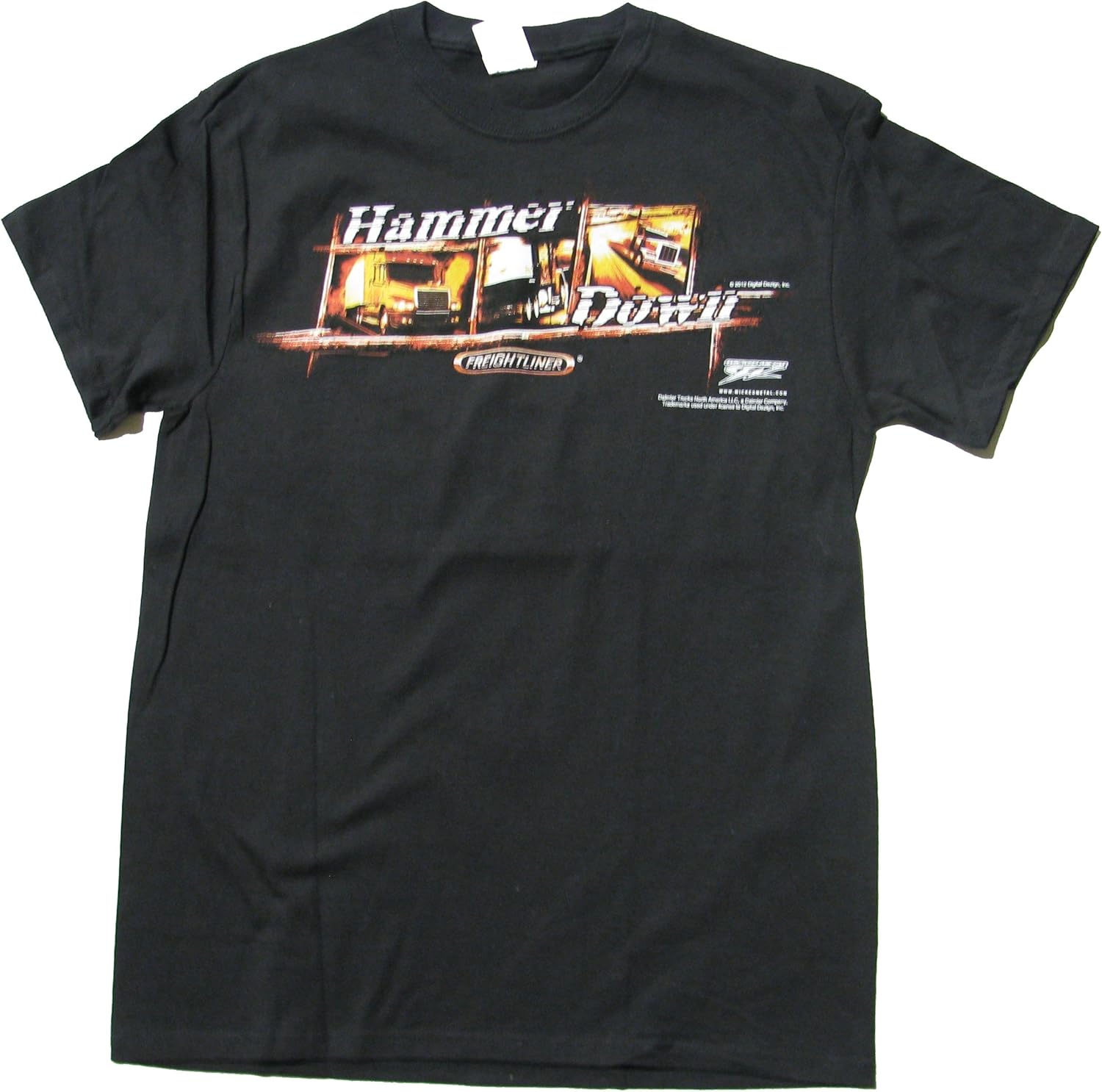 Wicked Metal - Trucker Tee Shirts - Hammer Down - Freightliner Shirt (Medium) Black at Amazon 