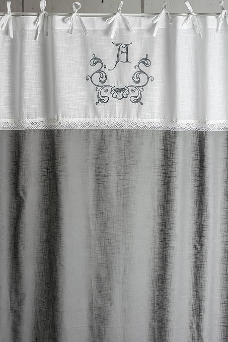 Anna Embroidered Frost Grey 2x 145x250 Cm Curtain Set Curtains