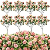 Daifunli Peach 10 Pcs Fake Branches 12.6 Inch | Realistic Artificial Peach Fruits Bouquet with Leaves, Peach Decorations for Vase Home Baby Shower Party