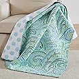 Levtex Home - Spruce Teal - Throw - Paisley - Teals, Greens and Blues - Throw Size 50x60in. - Cotton