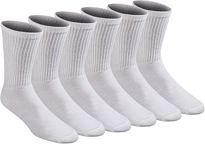 Calcetines acolchados multiusos para hombre, disponibles en tallas M-XL (6, 12 pares), Blanco (6 pares)., X-Large