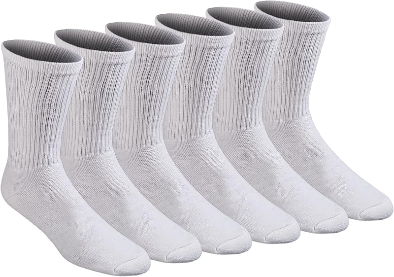 Meias almofadadas multiusos para homens, disponíveis nos tamanhos M-XL (6, 12 pares), Branca (6 pares)., X-Large