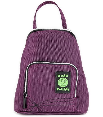 DIME BAGS Mini Backpack, Compact Lightweight Everyday Travel Bag with 7 Pockets, Durable Hempster Material, Adjustable Straps & Top Handle, Water Bottle Holders & Interchangeable Patch (Red)