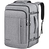 Gieury Travel Backpack, Extra Large 50L Expandable Backpack for Men Women, Carry On Backpack For Airplanes, Travel Essentials Luggage Suitcase Daypack Travel Gift Weekender Bag, Grey