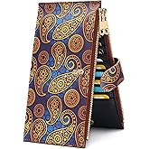 YOUBDM Womens Slim Wallet RFID Blocking Bifold Credit Card Holder Leather Multi Card Organizer with 2 Zipper Pockets